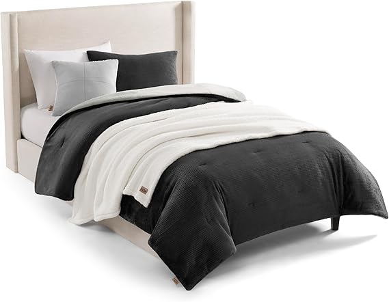 Reversible Comforter Set Full/Queen Grey