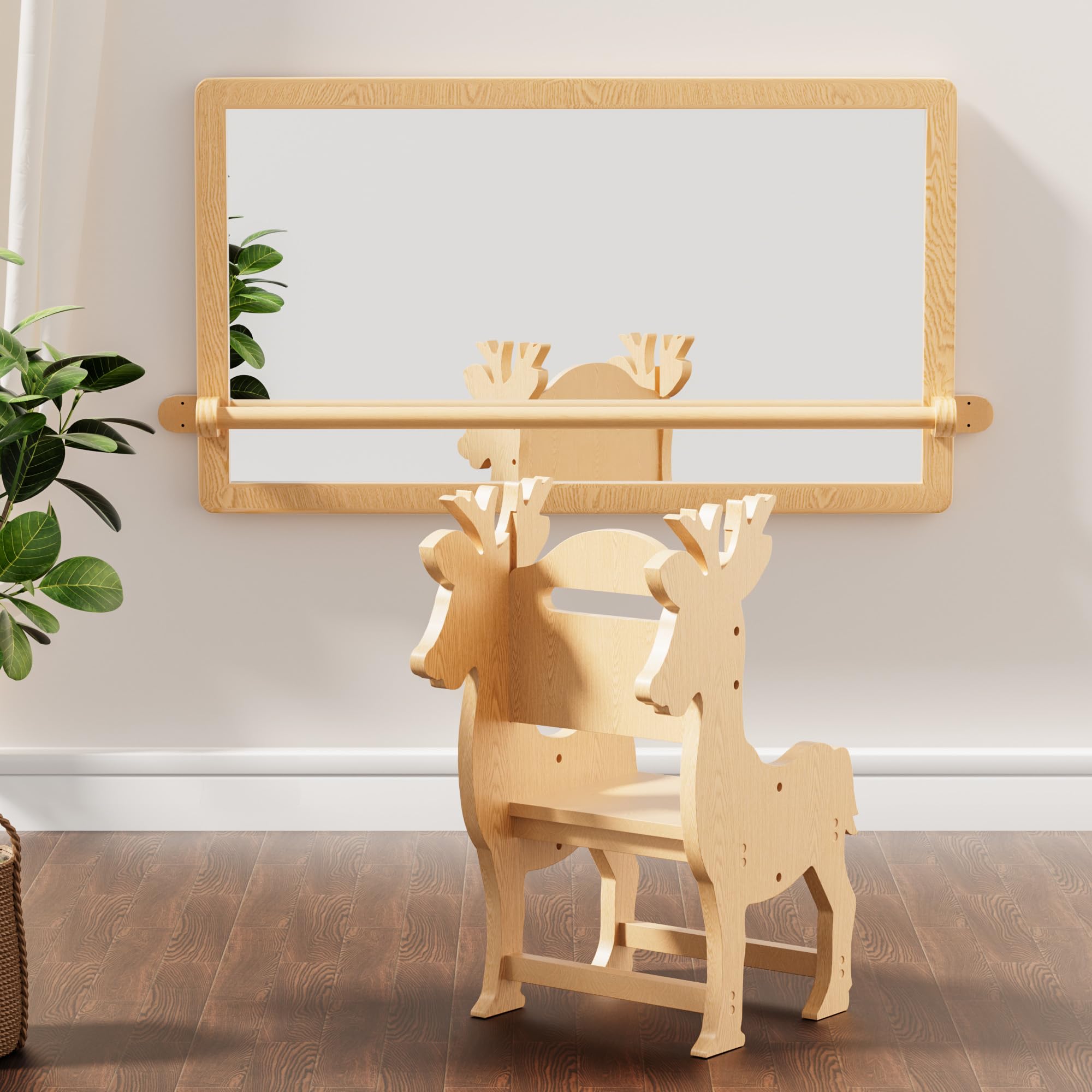 Montessori Baby Mirror with Pull-Up Bar