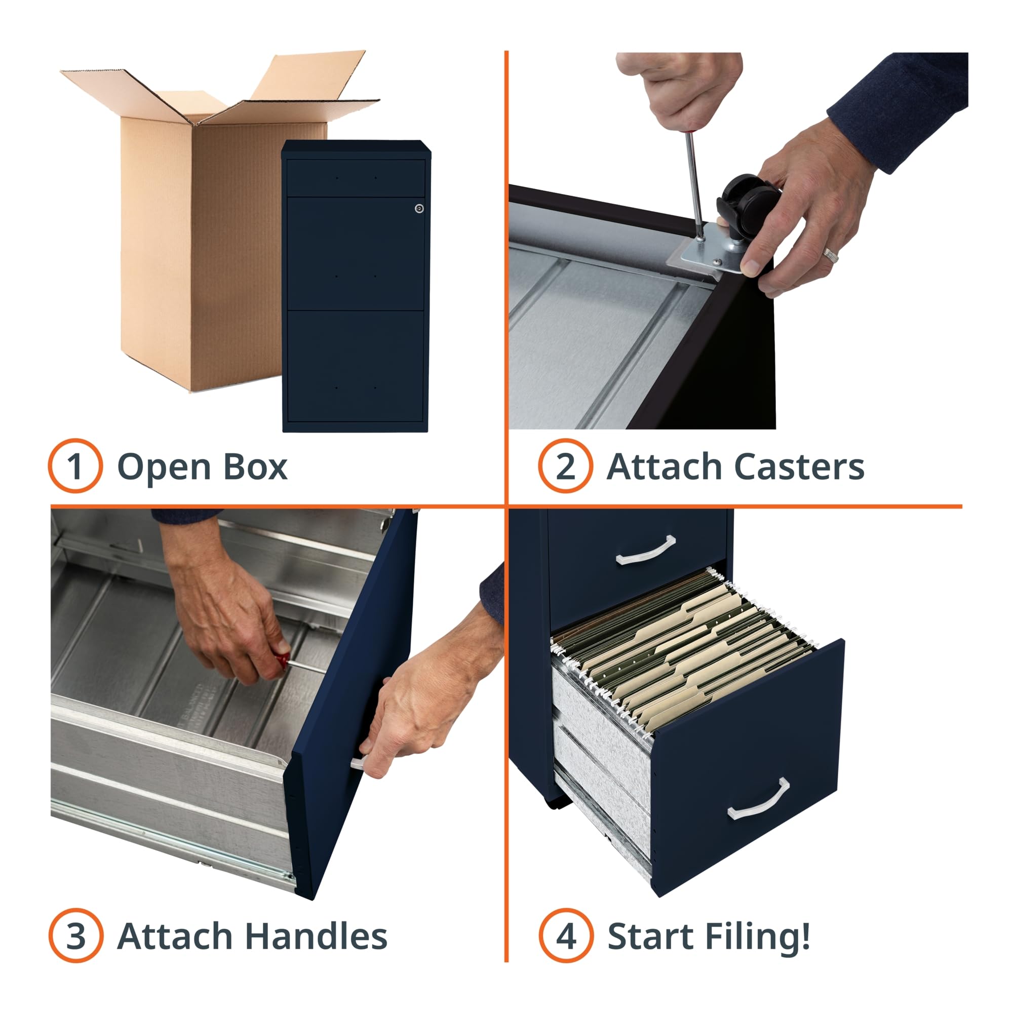 3-Drawer Mobile File Cabinet