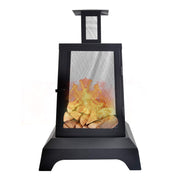 44-Inch Steel Chiminea Fire Pit with Spark Screen