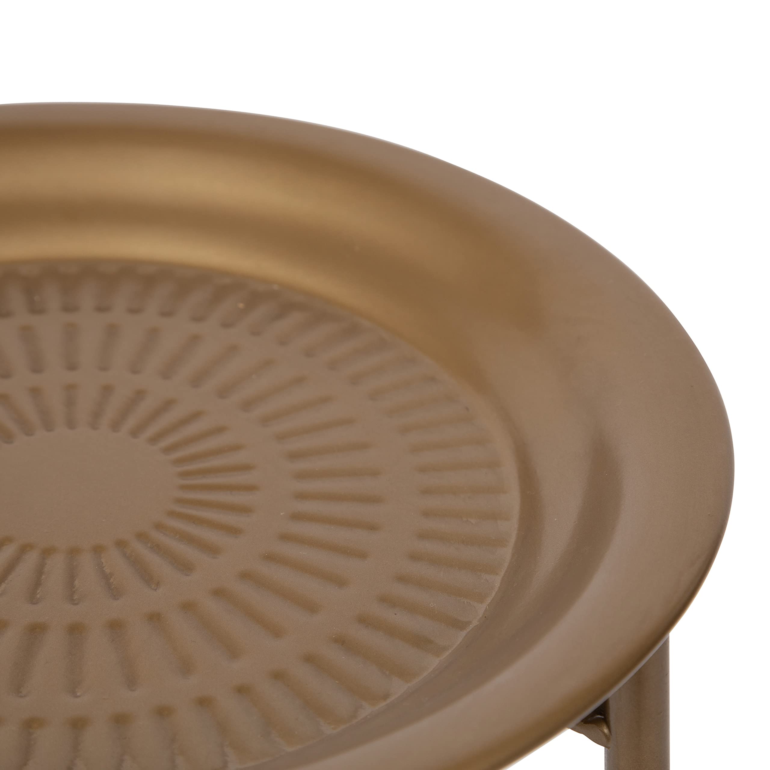 Mahdavi Modern Plant Stand Table - 12 x 12 x 27 - Gold Textured Accent