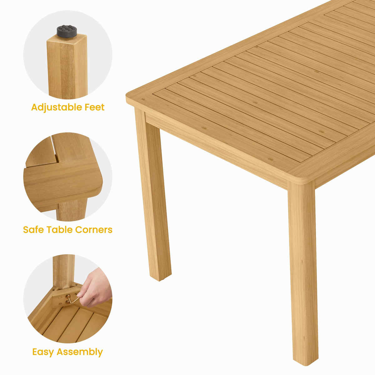 7-Piece Outdoor Dining Set with Acacia Wood Frame