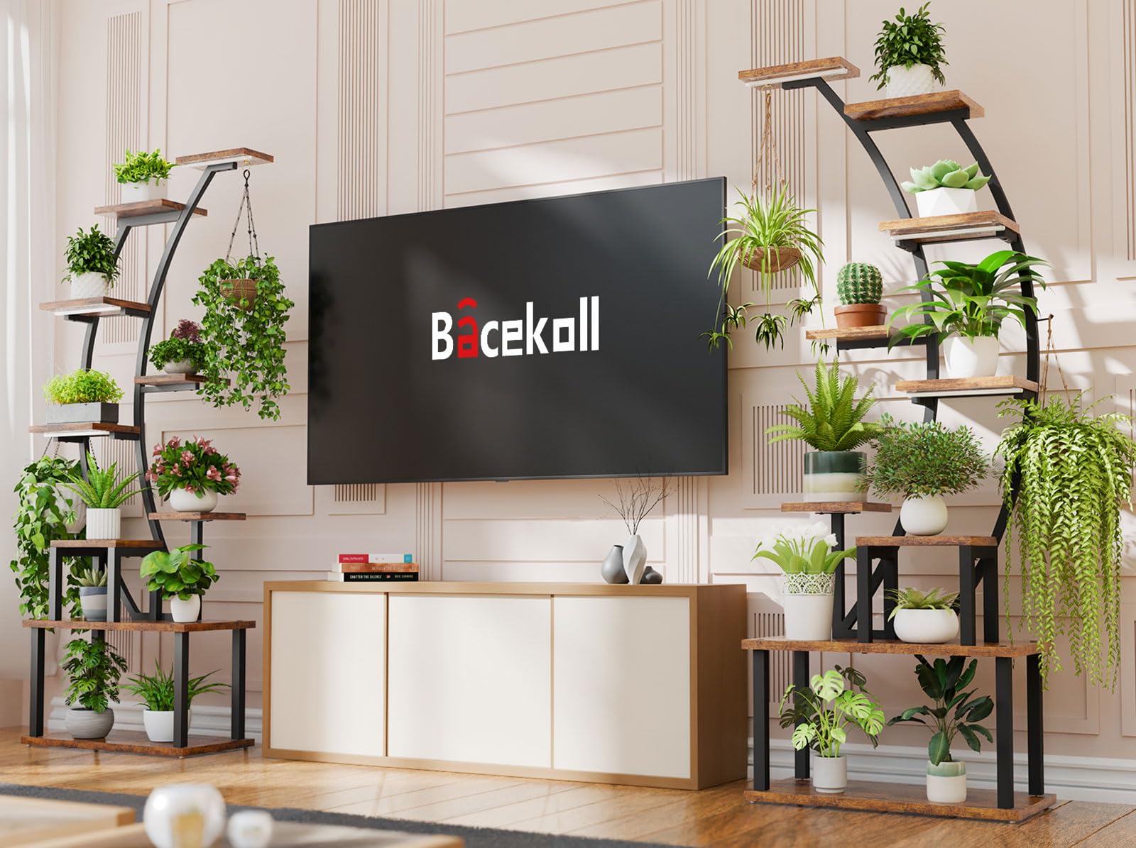 9-Tier Plant Stand with Grow Lights 63" Tall