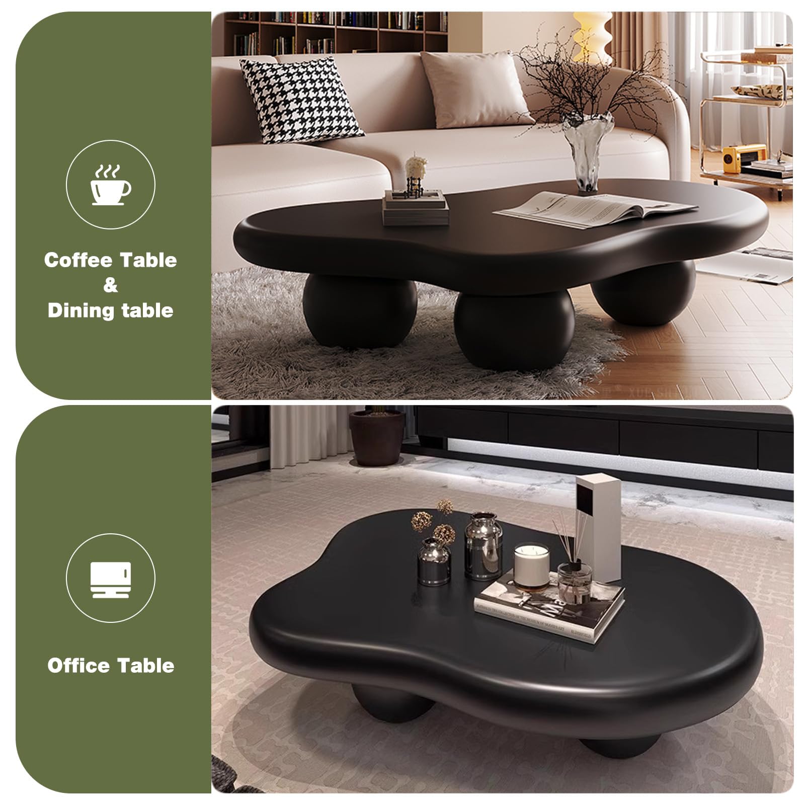 Cloud Shape Coffee Table with Ball Legs