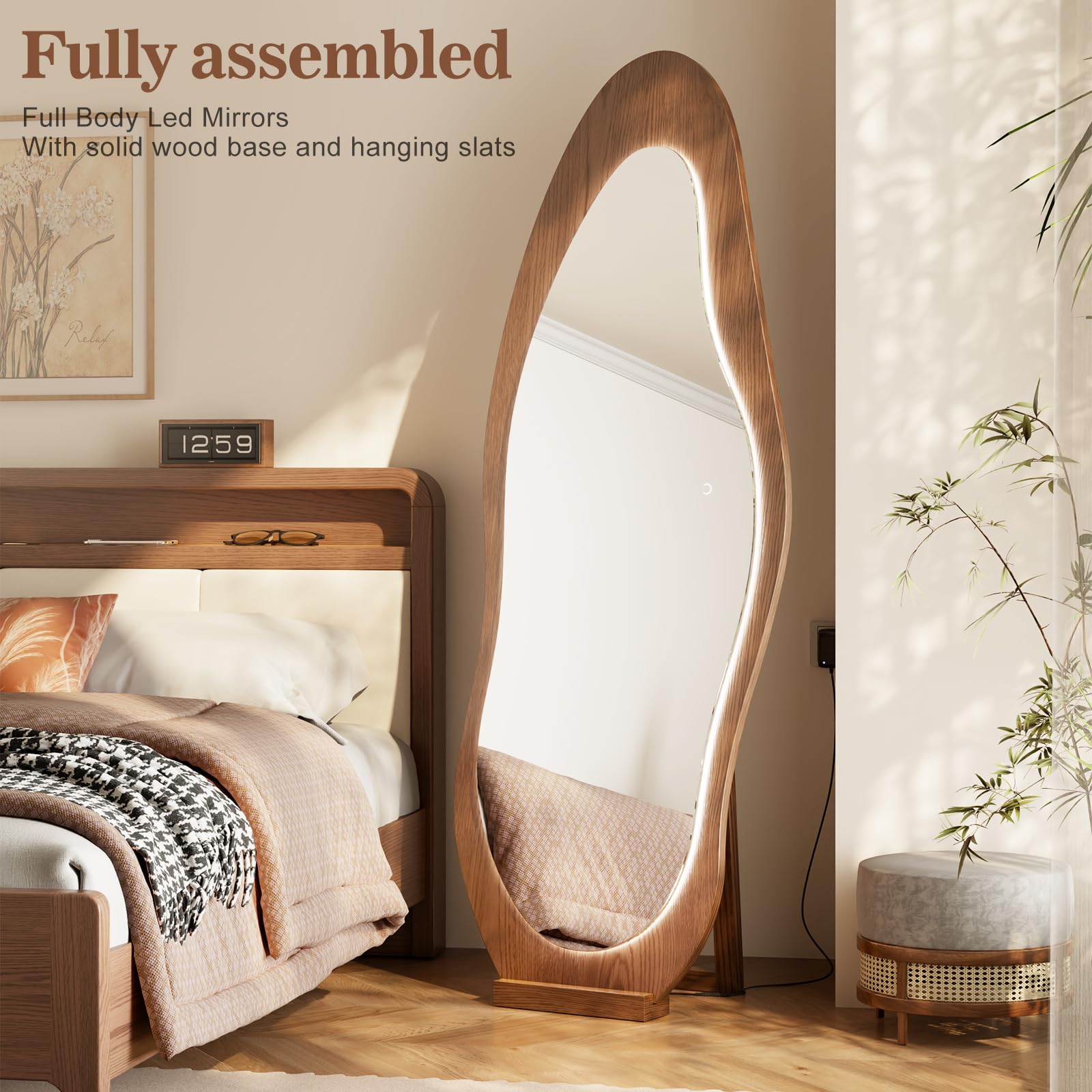 69x24 Wavy LED Full Length Mirror