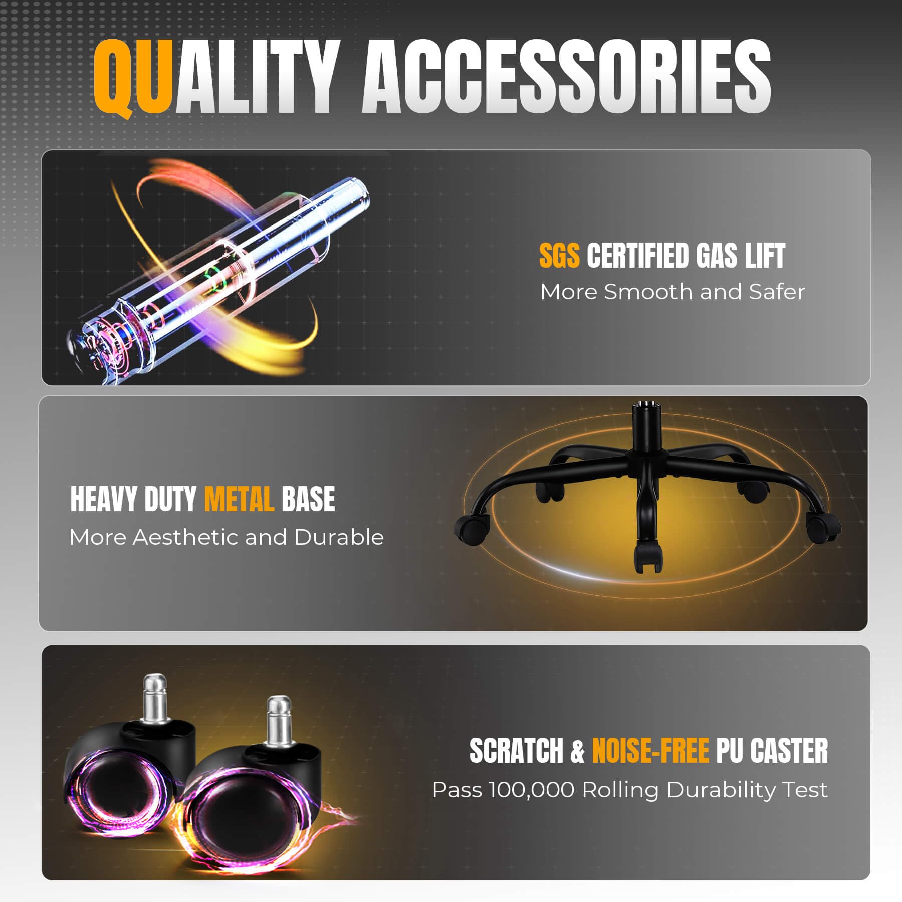 Ergonomic Gaming Chair with Footrest