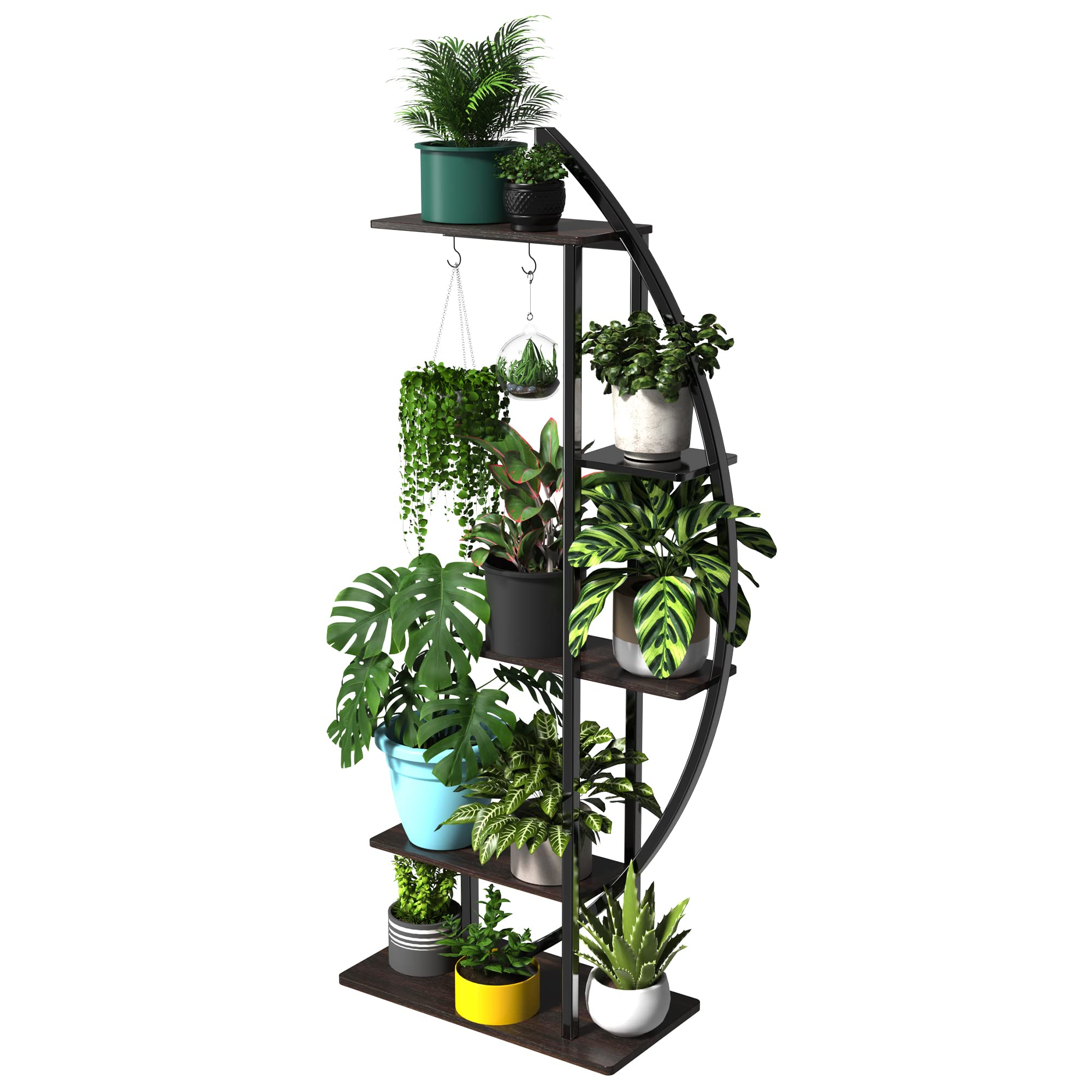 5-Tier Metal Plant Stand 71" Indoor Outdoor