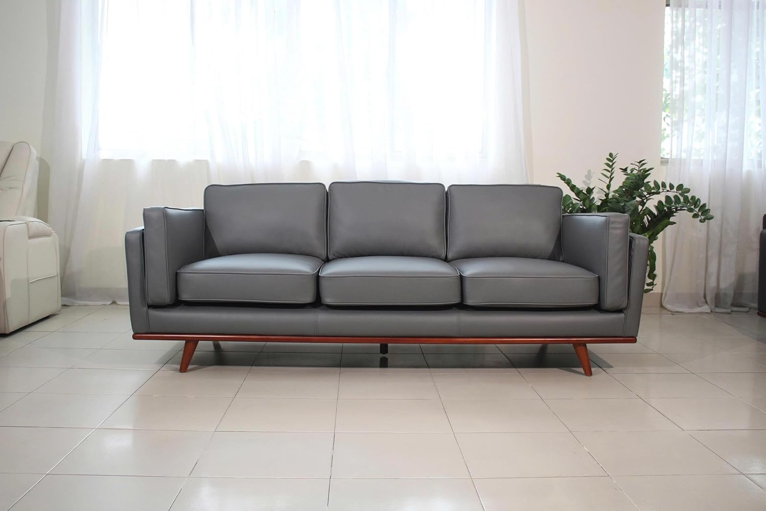 Italian Leather Sofa 89 Inch