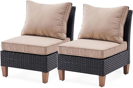 7 Piece Outdoor Sectional Furniture Set with Cushions