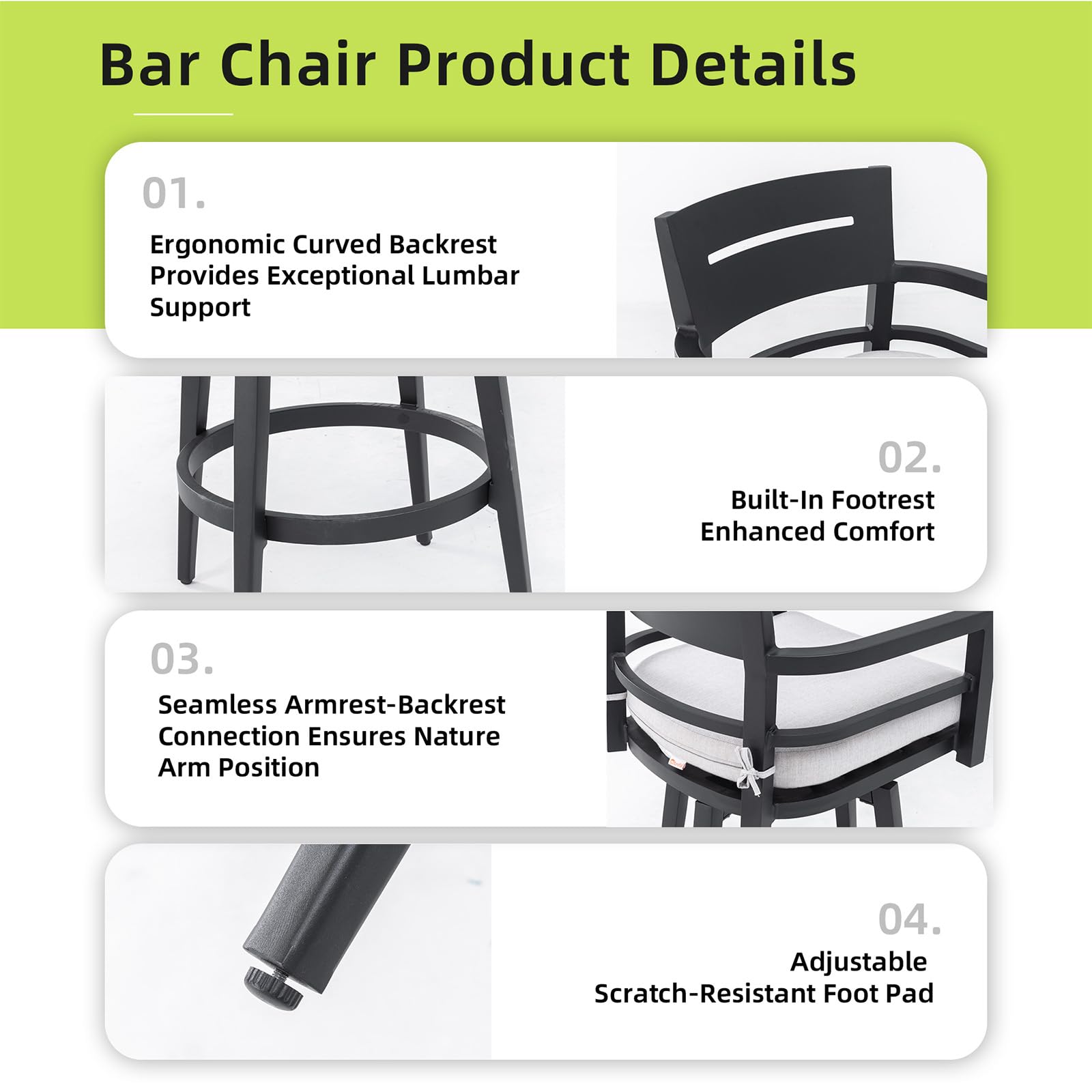 Swivel Outdoor Bar Stools Set of 2