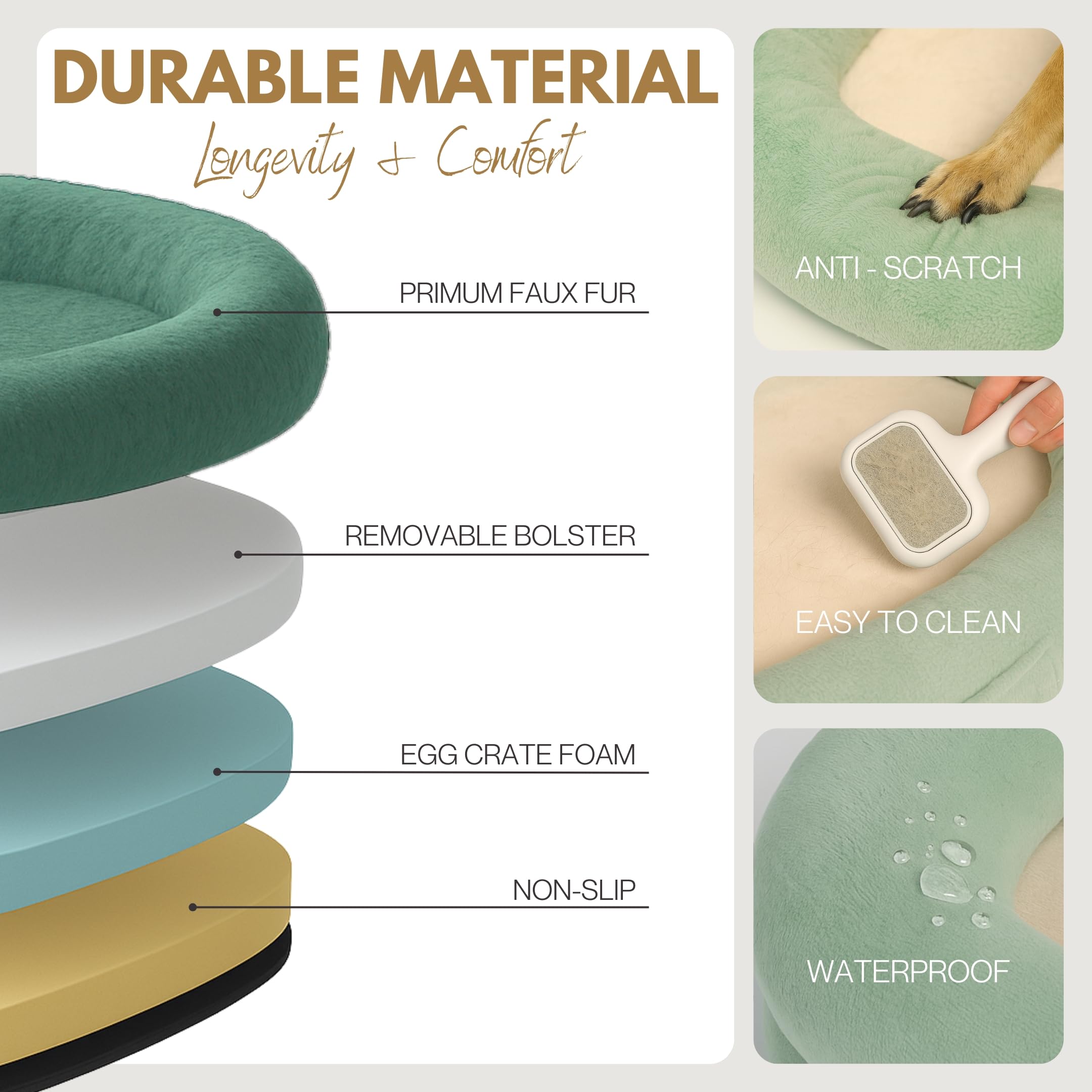 Human Dog Bed Extra Large Cozy Lounger with Plush Fabric & Egg Crate Foam