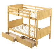 Twin Over Twin Bunk Bed with Storage Drawers