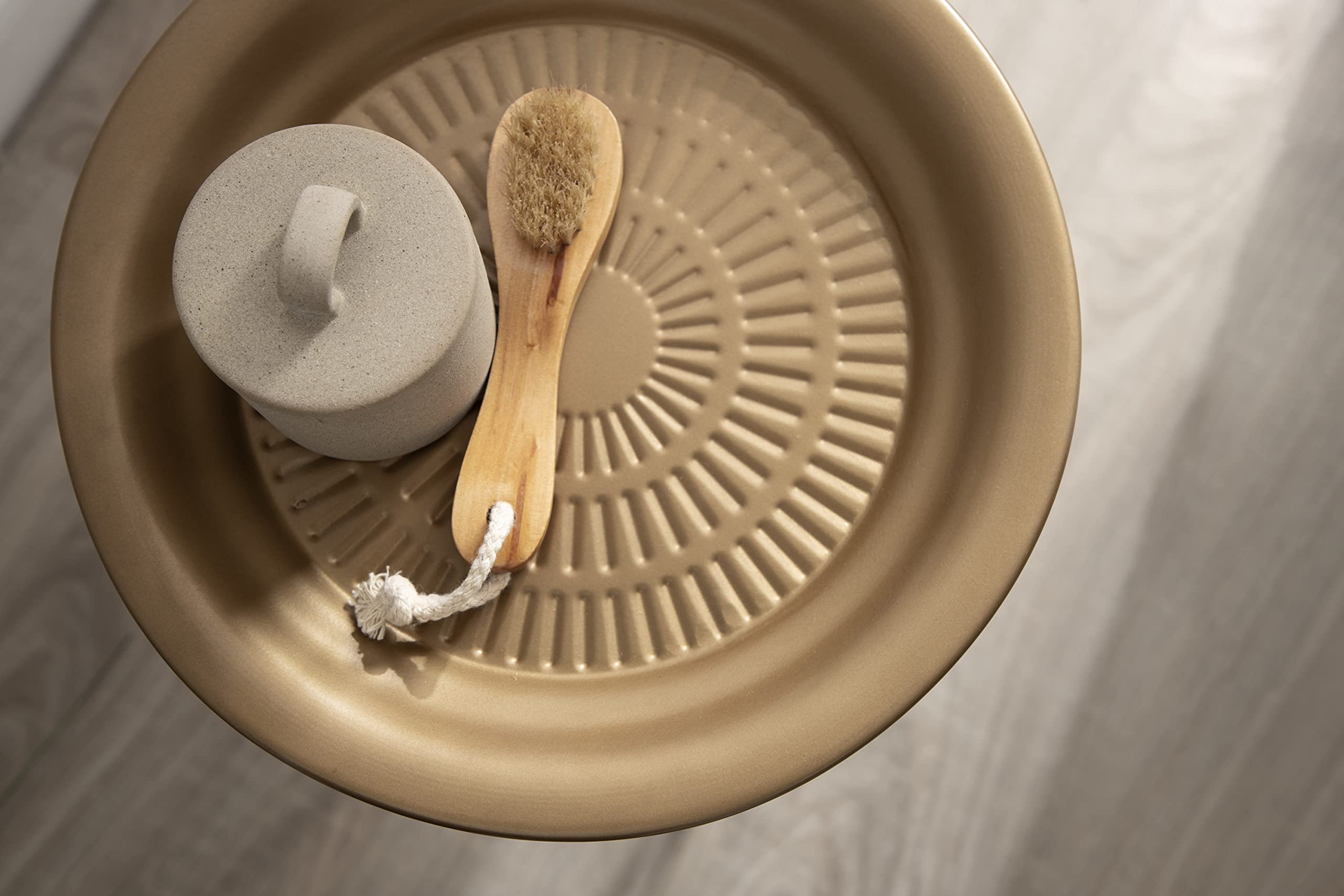 Mahdavi Modern Plant Stand Table - 12 x 12 x 27 - Gold Textured Accent