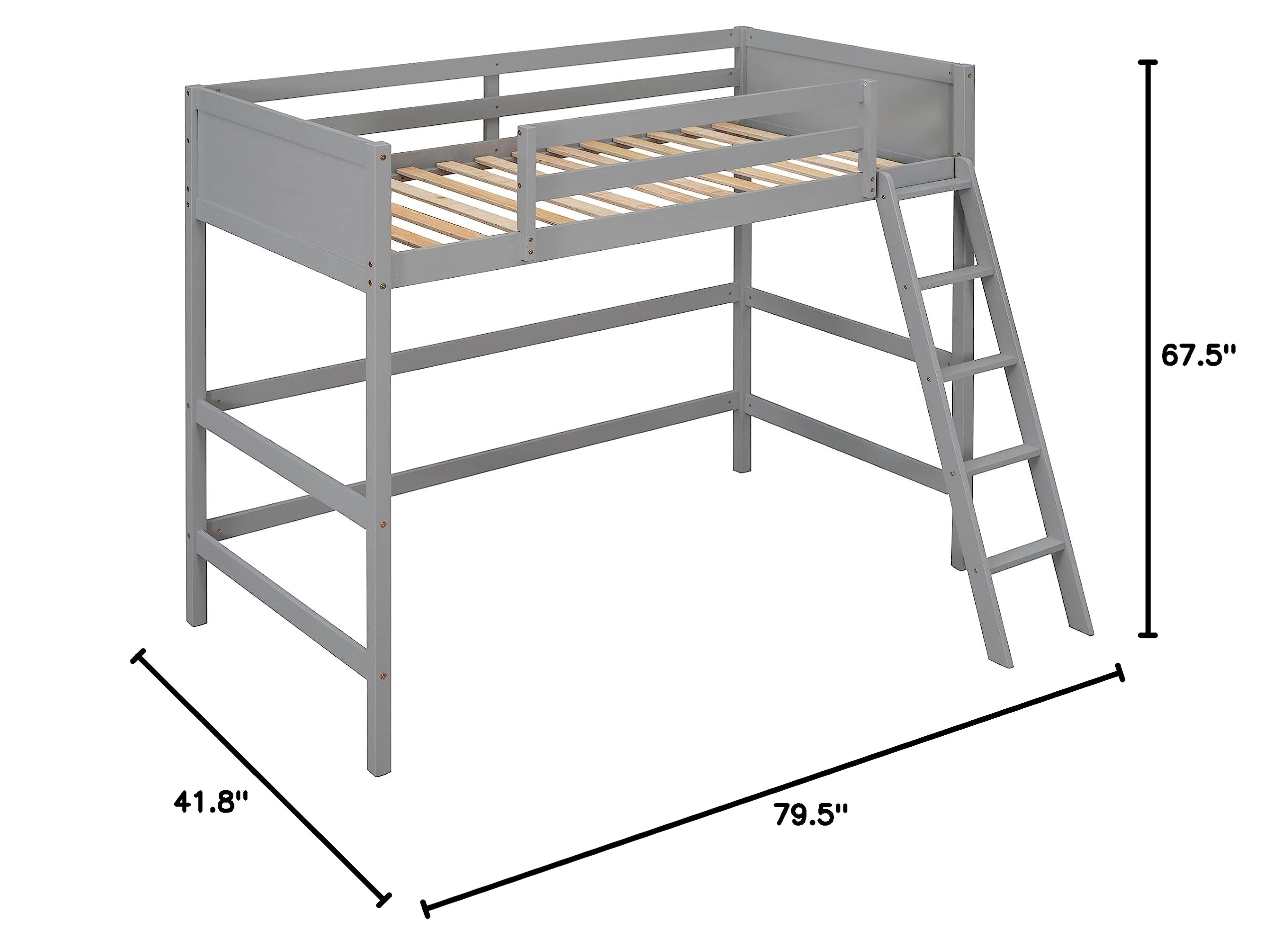 Twin Size Junior Loft Bed with Slide