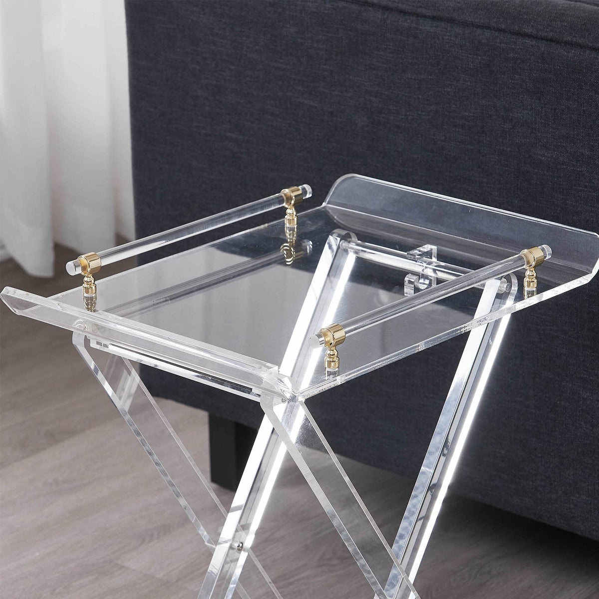 Acrylic Folding Tray Table with Handle