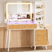 Vanity Desk with Mirror and Lights 44 Inch