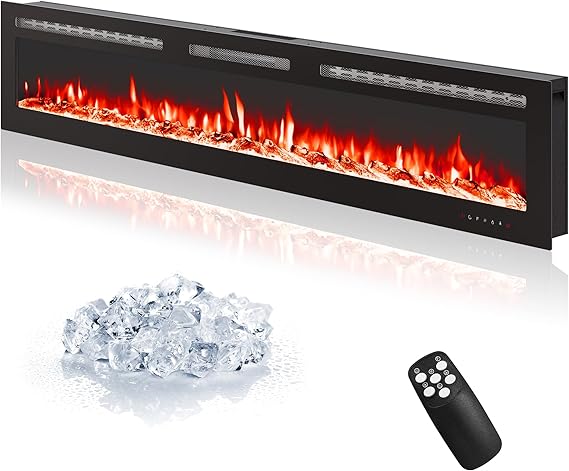 50" Wall Mount Electric Fireplace with Remote