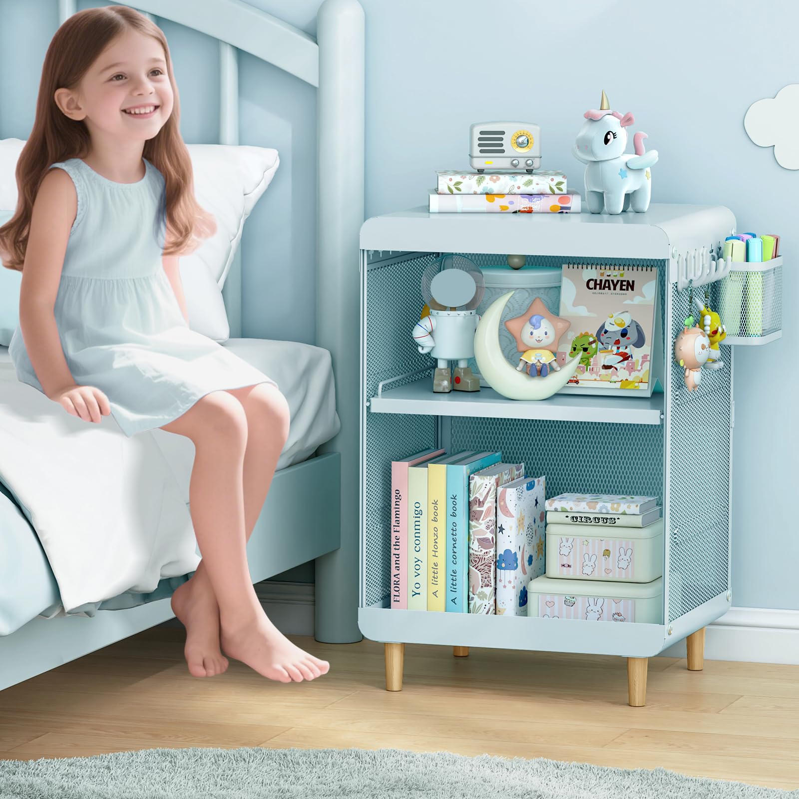 Kids Nightstand Mint Green