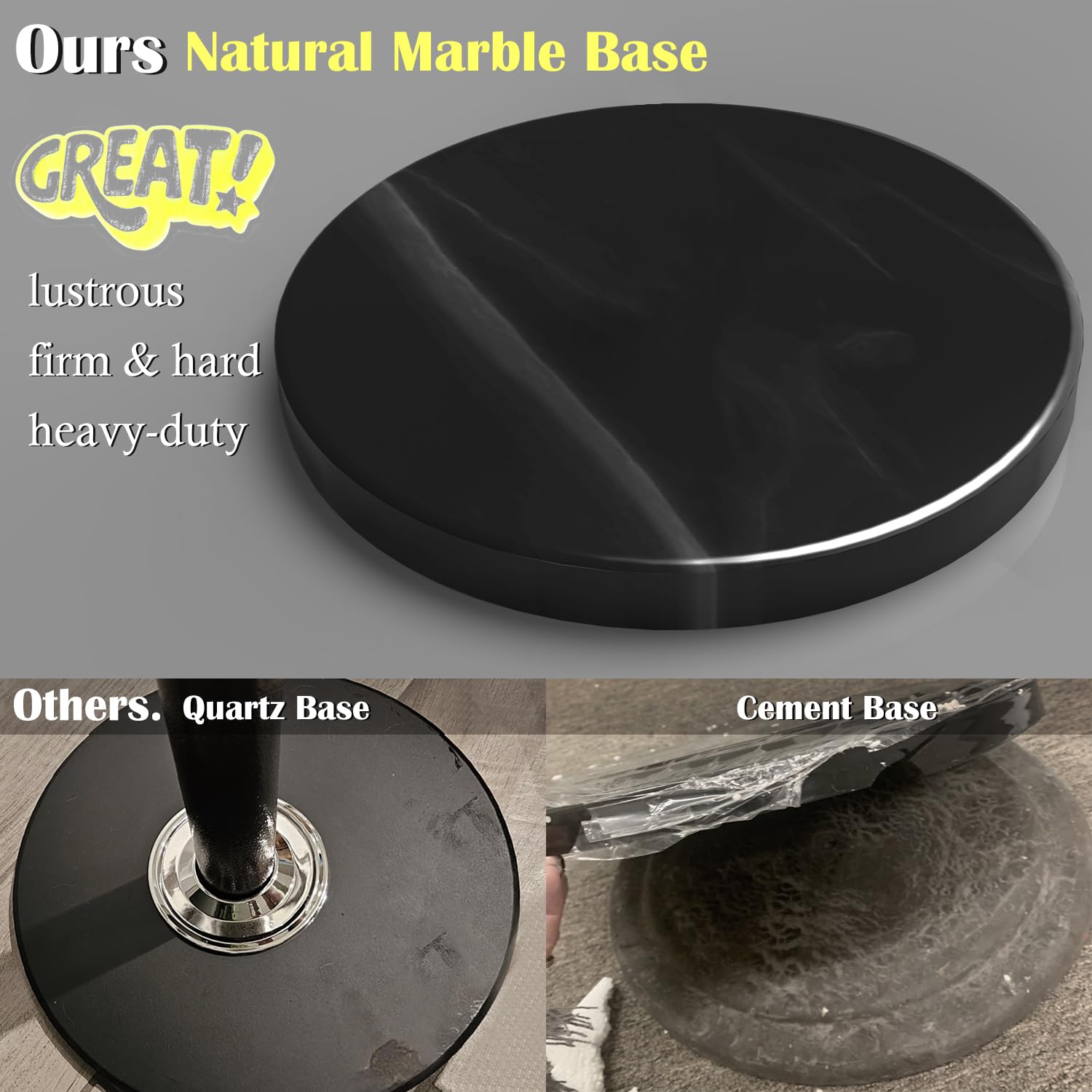 Metal Coat Rack Stand with Marble Base and 12 Hooks