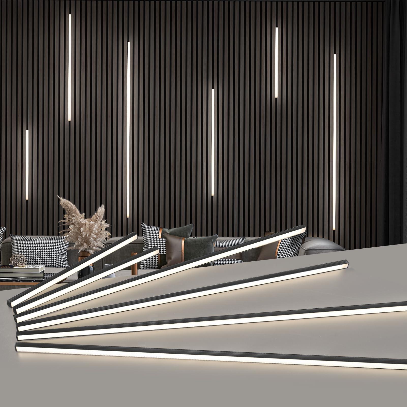 LED Recessed Lighting Kit for Wood Slat Wall Panels