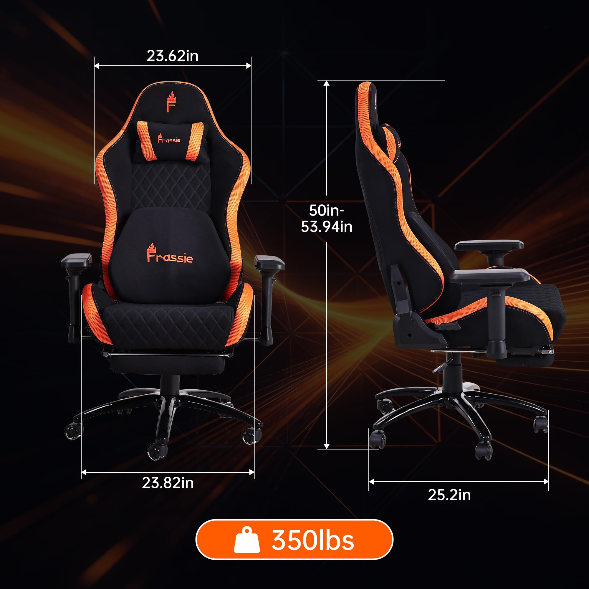 LED Gaming Chair with Footrest