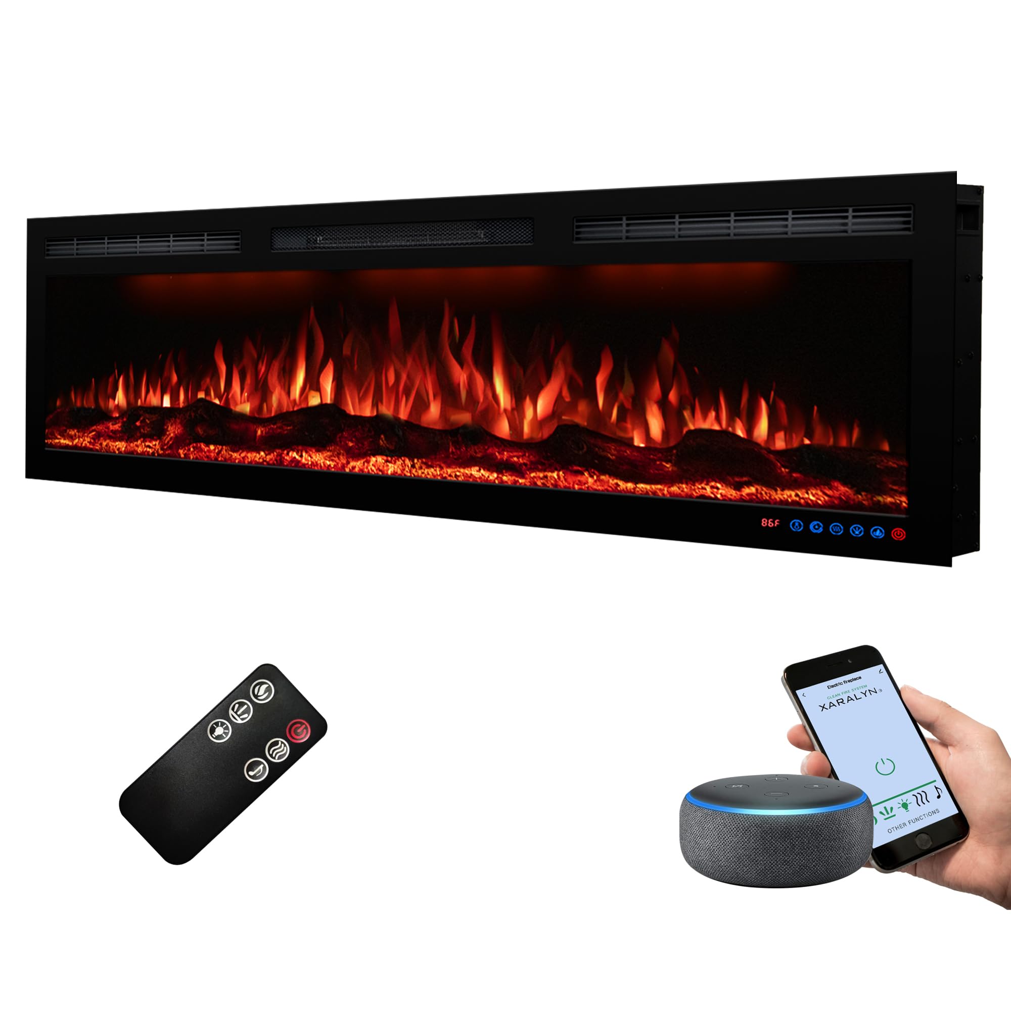 50" Smart Electric Fireplace with WiFi Control