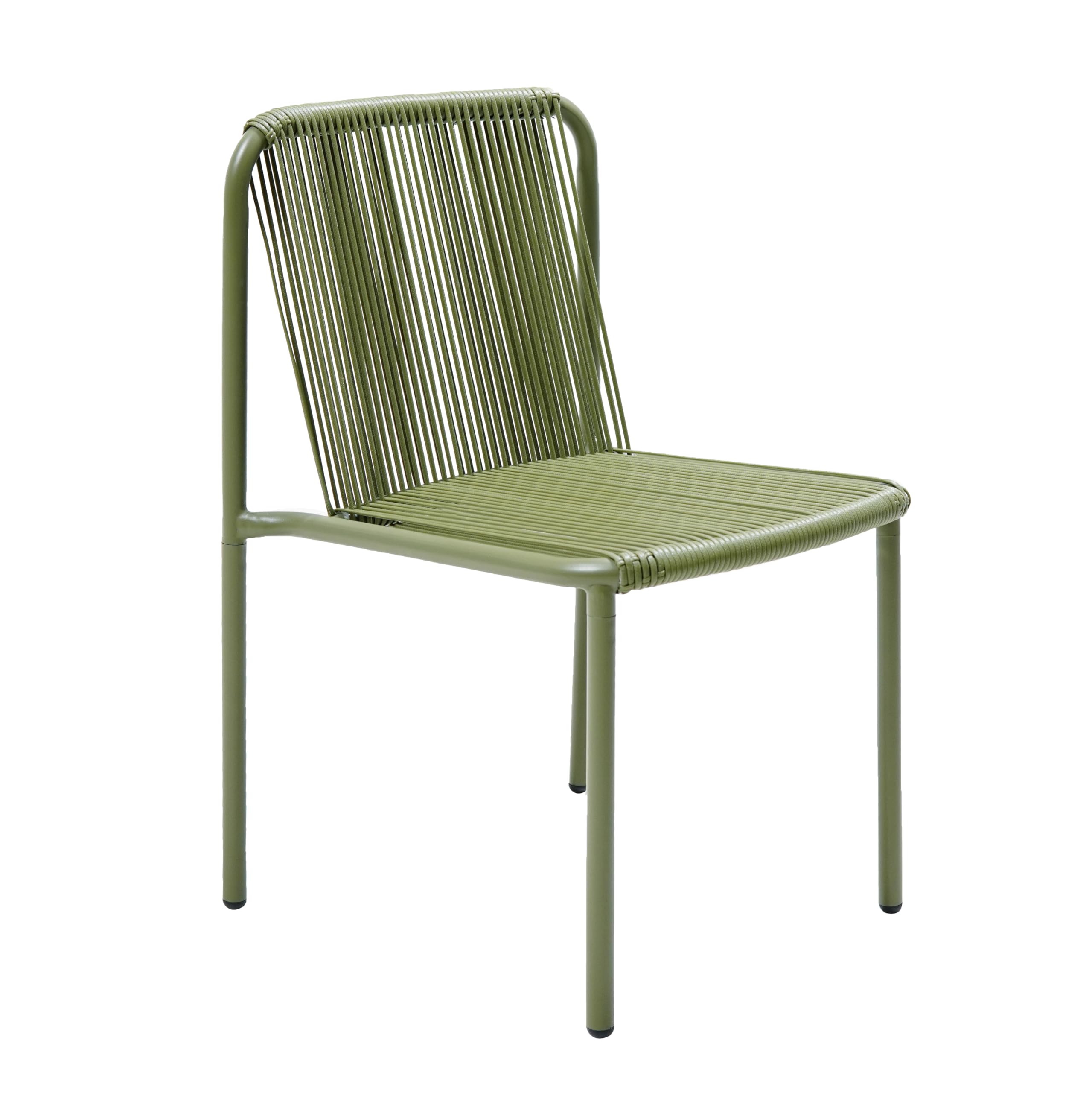 Minimalist Patio Wicker Stacking Dining Chairs Set of 2