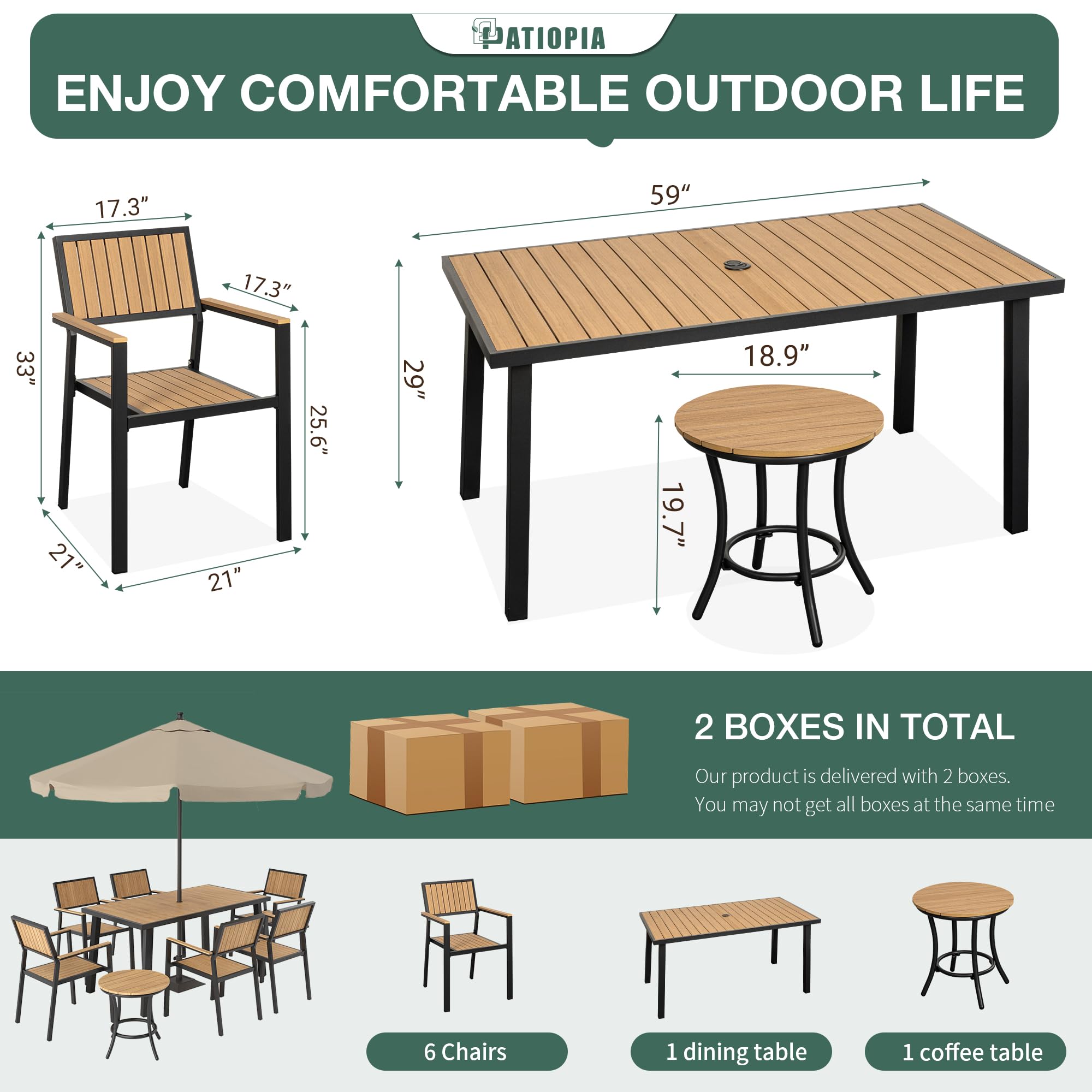 8-Piece Aluminum Patio Dining Set with Stackable Chairs