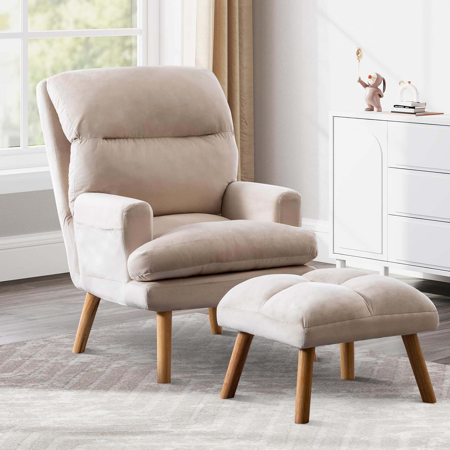 Adjustable Recliner Accent Chair with Ottoman