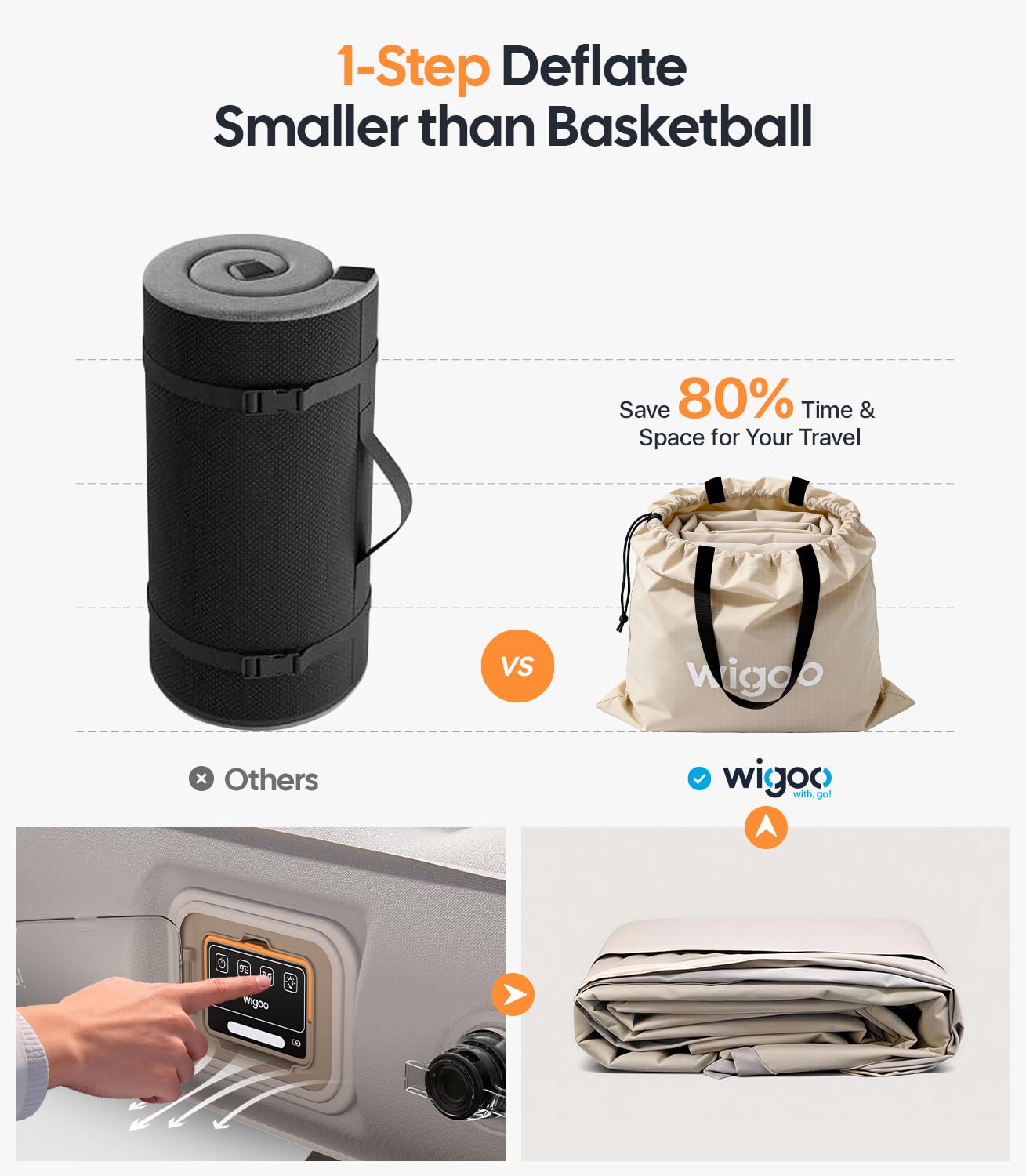 Air Mattress for Tesla Model Y Self-Inflating with Built-in Pump