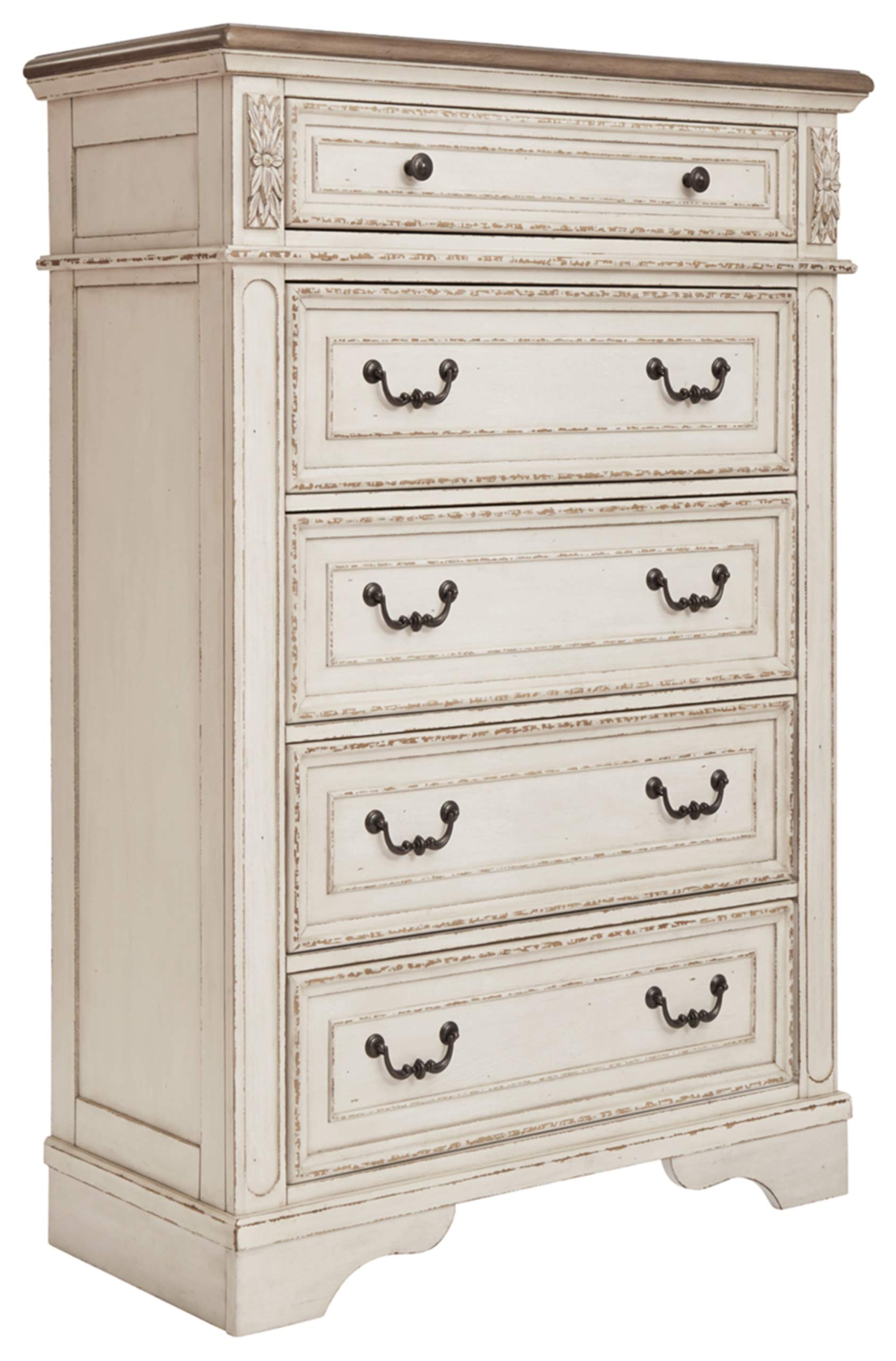 5-Drawer Chest Chipped White