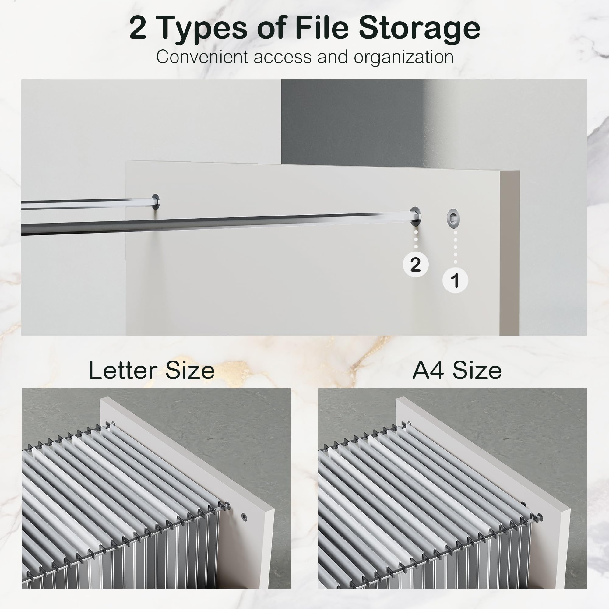 63" L-Shaped Standing Desk with File Cabinet and Privacy Panel