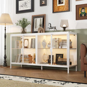 Display Cabinet with Glass Doors and LED Lights