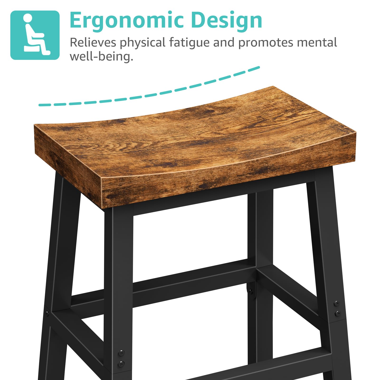 24 Inch Rustic Bar Stools Set of 2