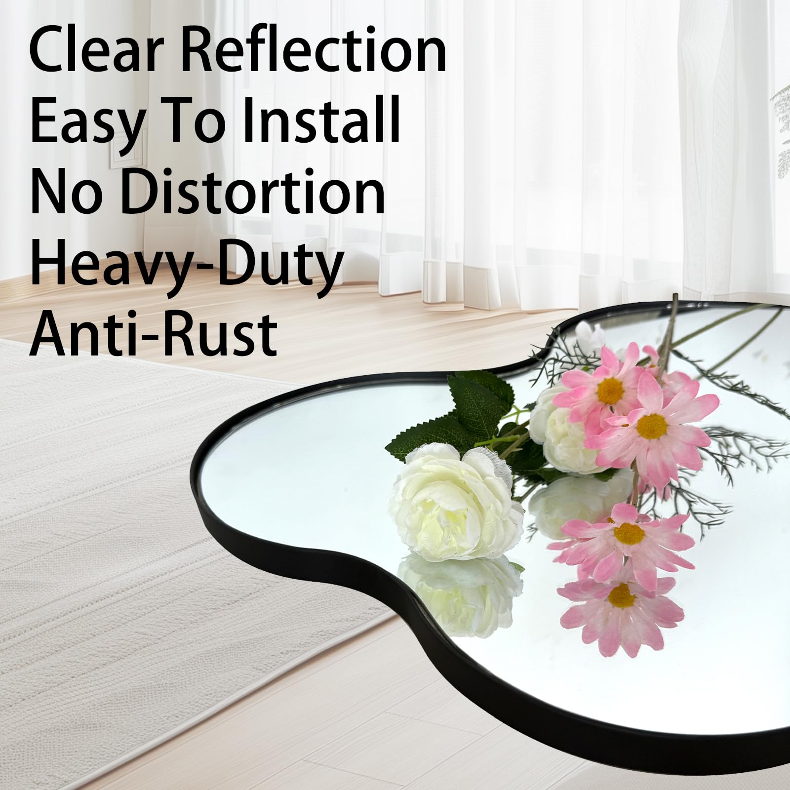 Irregular Asymmetrical Mirror 60x30 Full Length Metal Frame