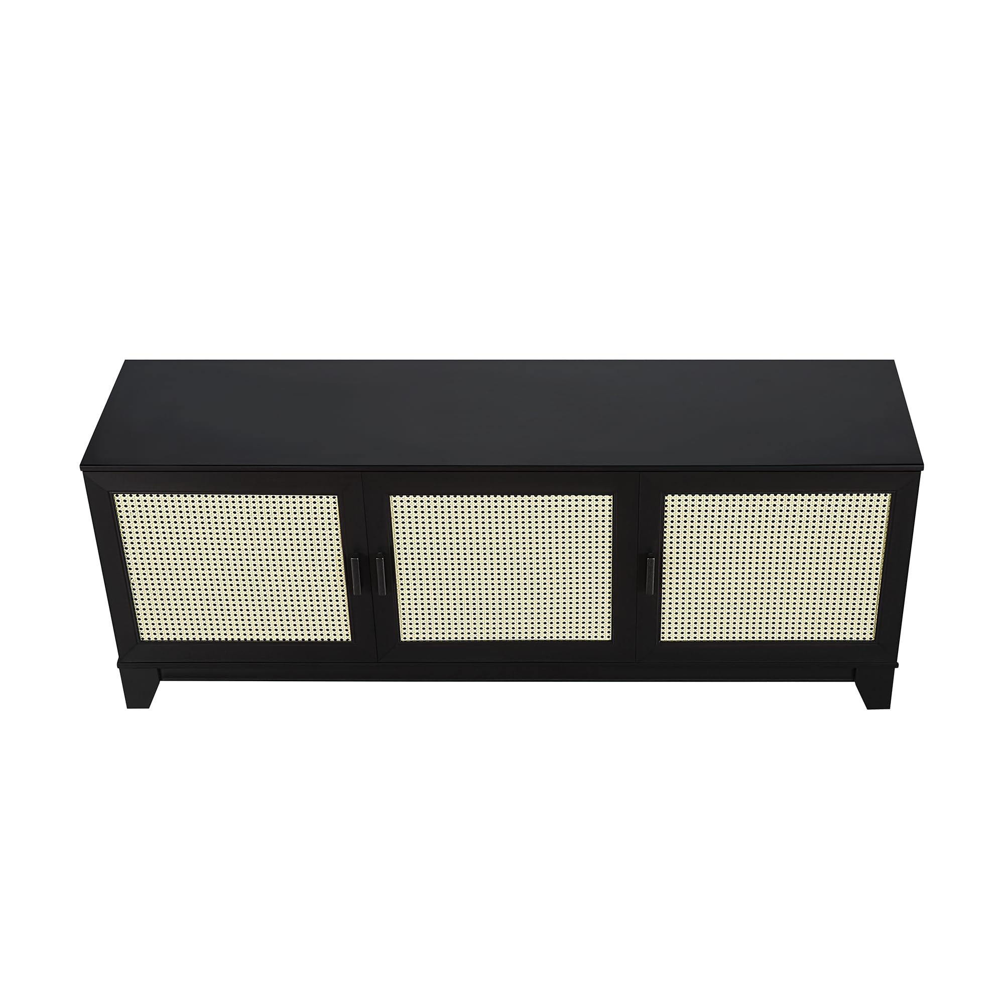 Mid-Century Modern Cane TV Stand 55 Inch