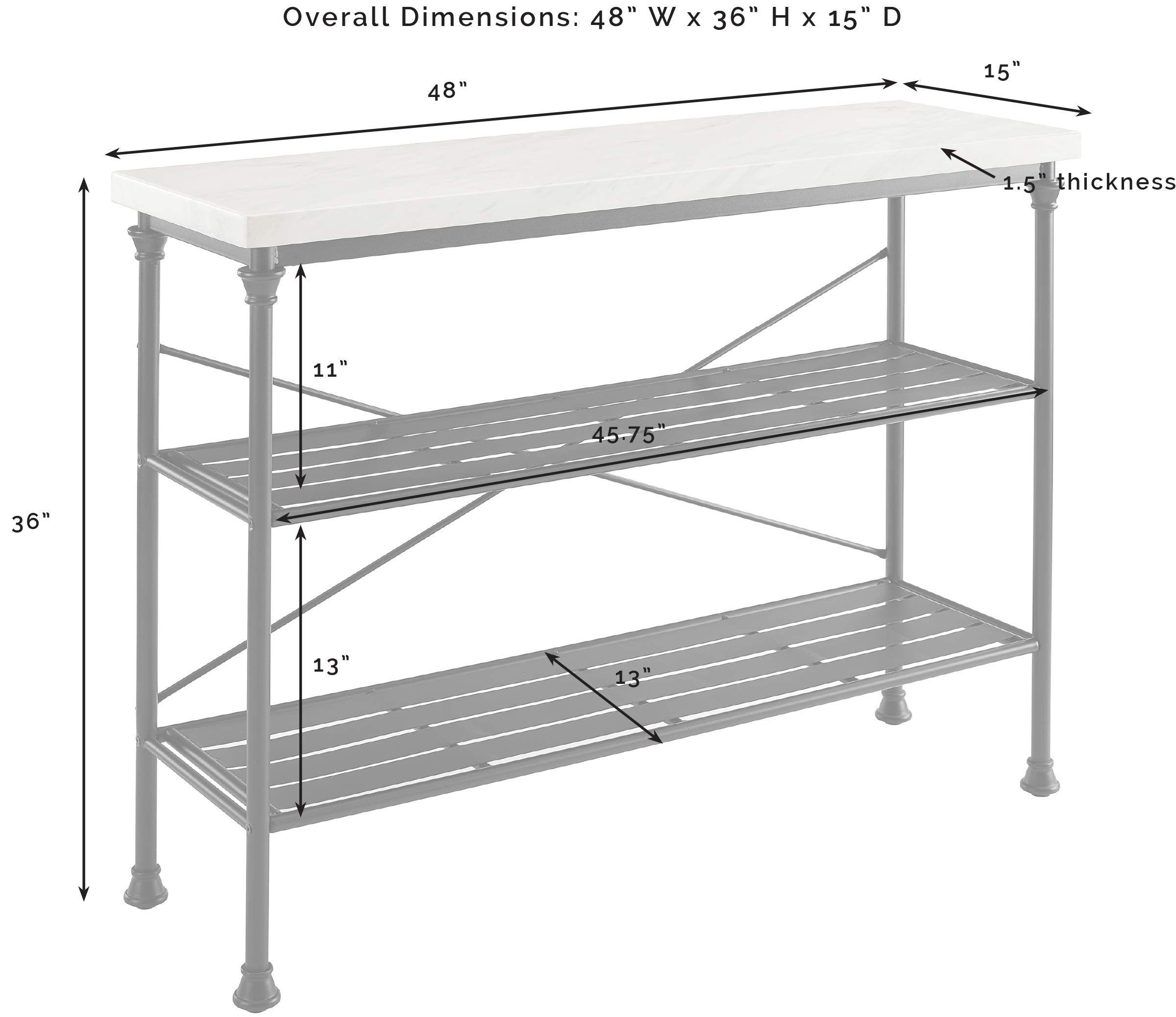Madeleine Sofa Console Table with Storage Shelves