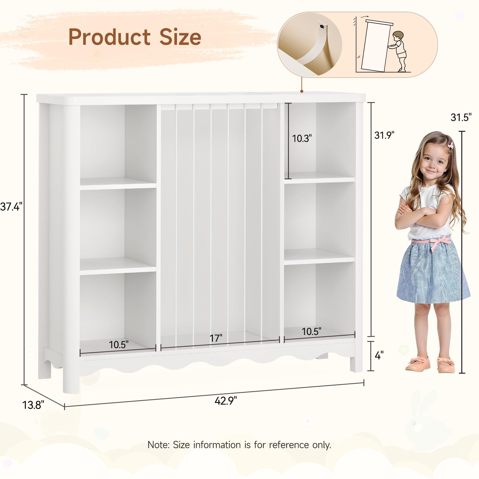 6 Cube Toy Storage Organizer with Wave Design