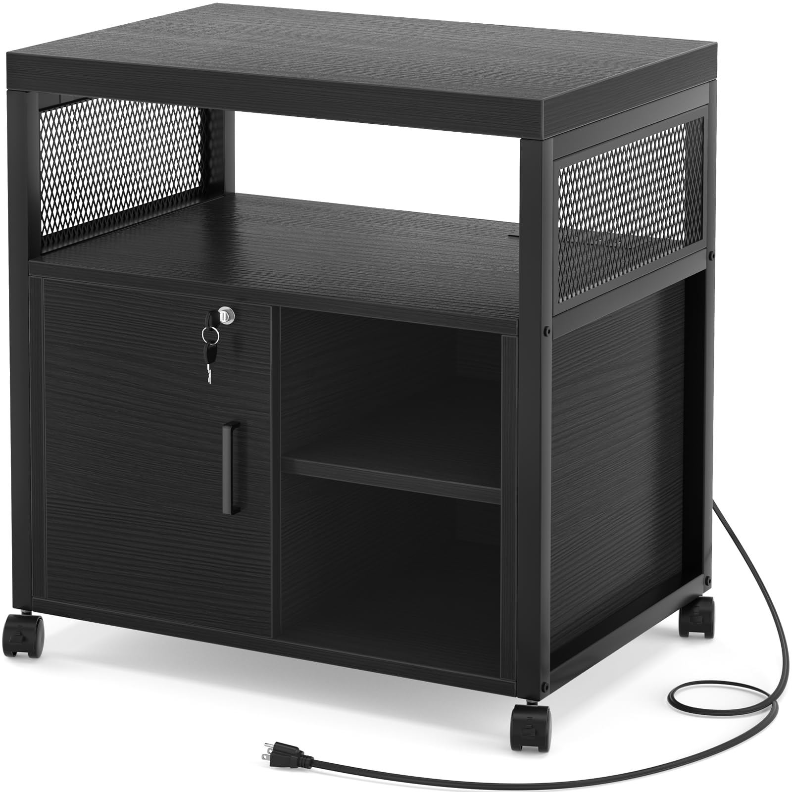 Lateral File Cabinet with Charging Ports