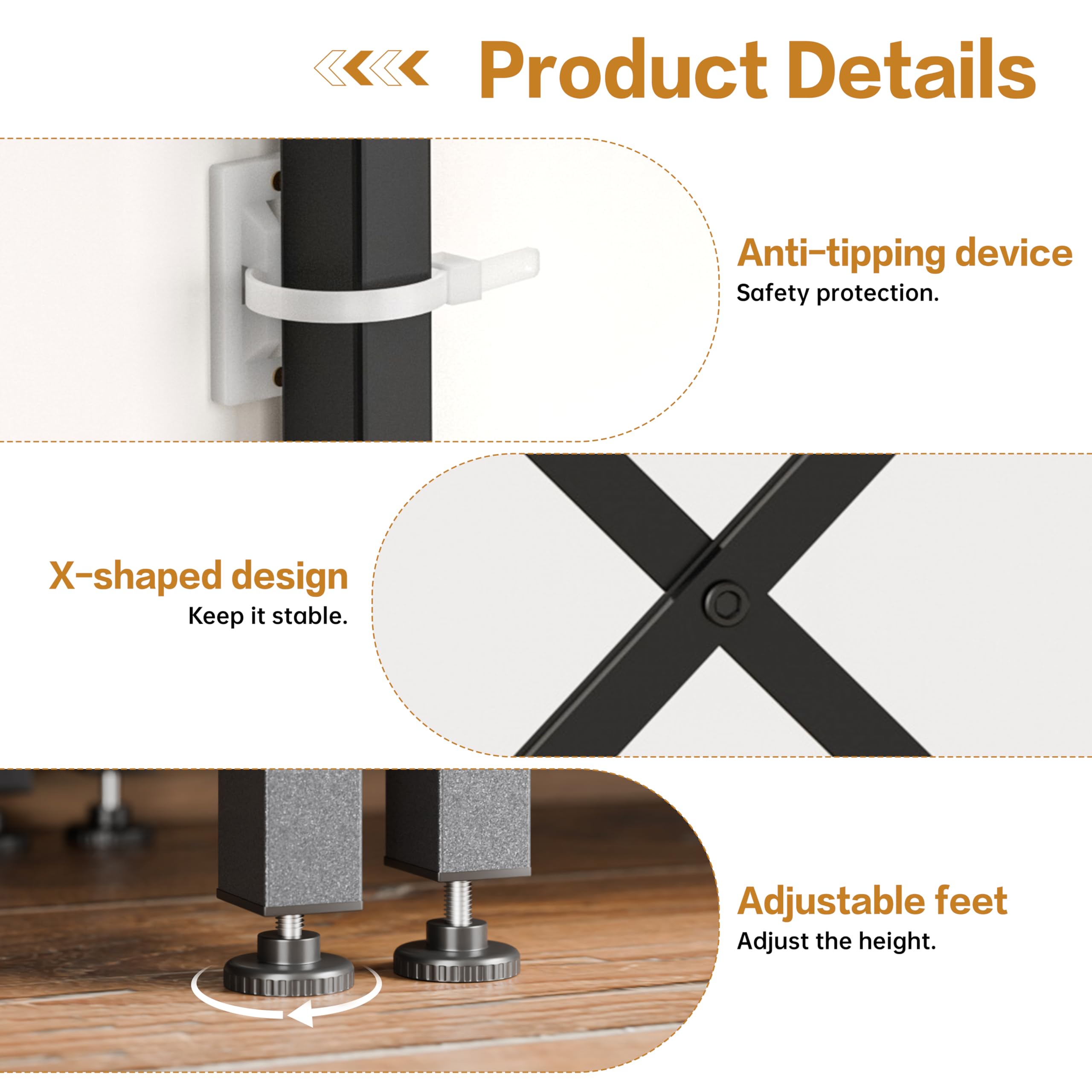 Triple Column 5-Tier Industrial Bookshelf