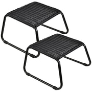 Wicker Outdoor Footstool Ottoman 2-Pack