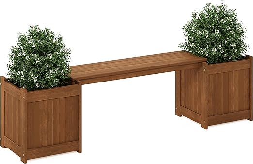 Outdoor Planter Bench with Storage