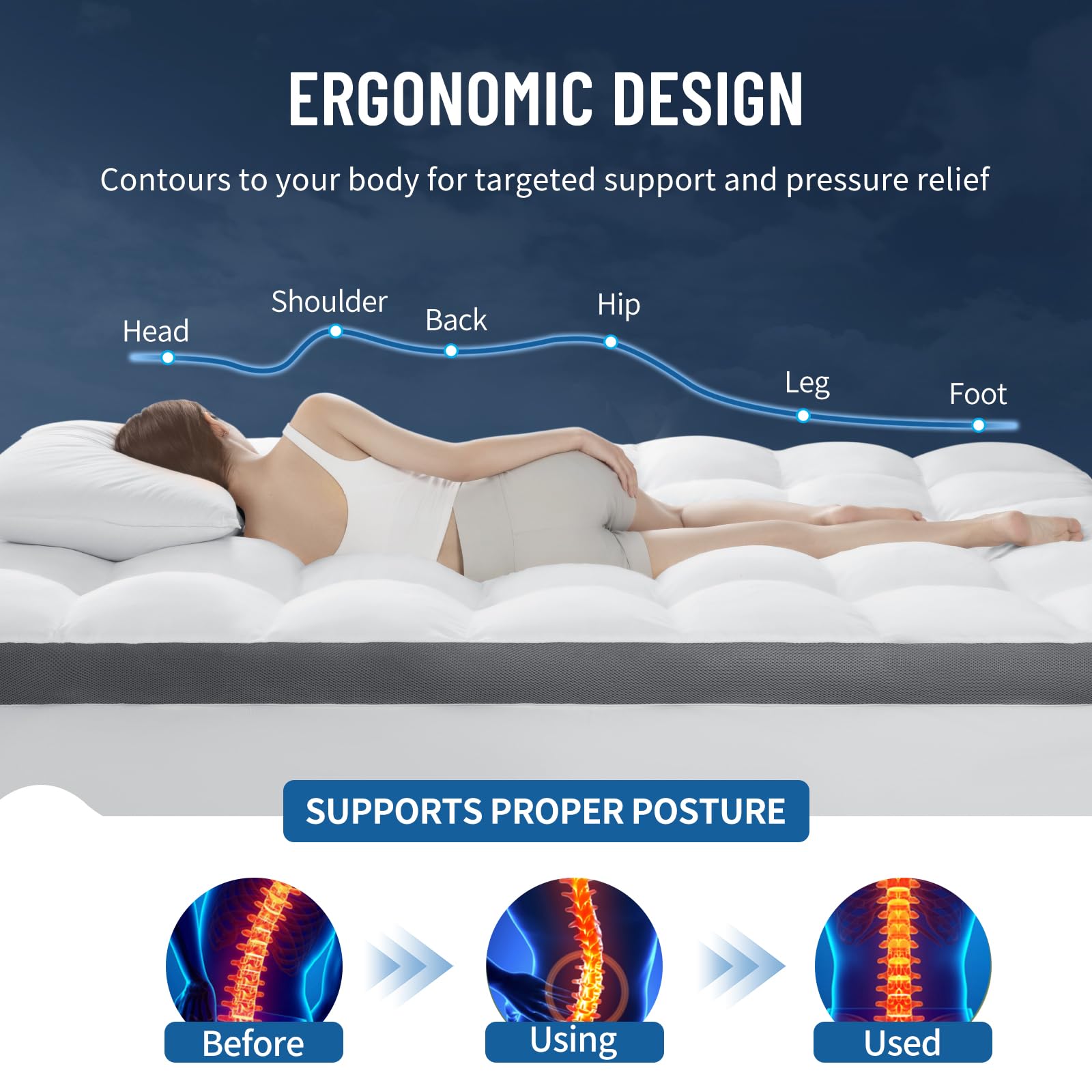 4 Inch Memory Foam Mattress Topper King Size