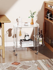 Acrylic Bar Cart with Lockable Wheels