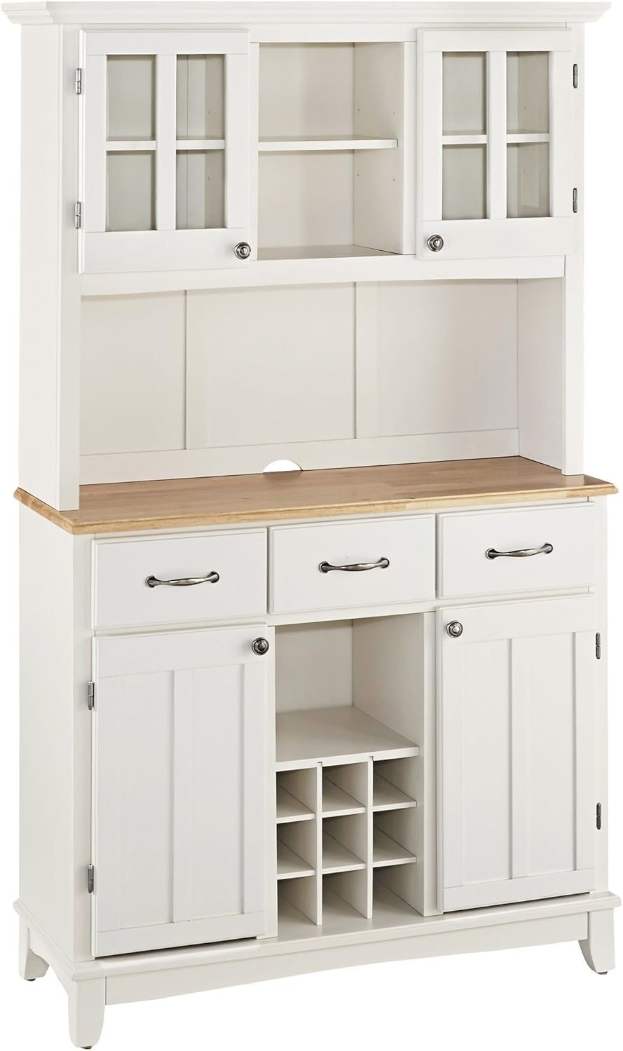 Server Buffet Credenza with Hutch - Off White