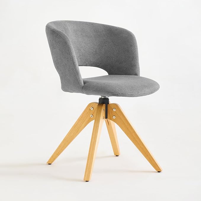 Mid Century Modern Swivel Accent Chair with Solid Wood Legs
