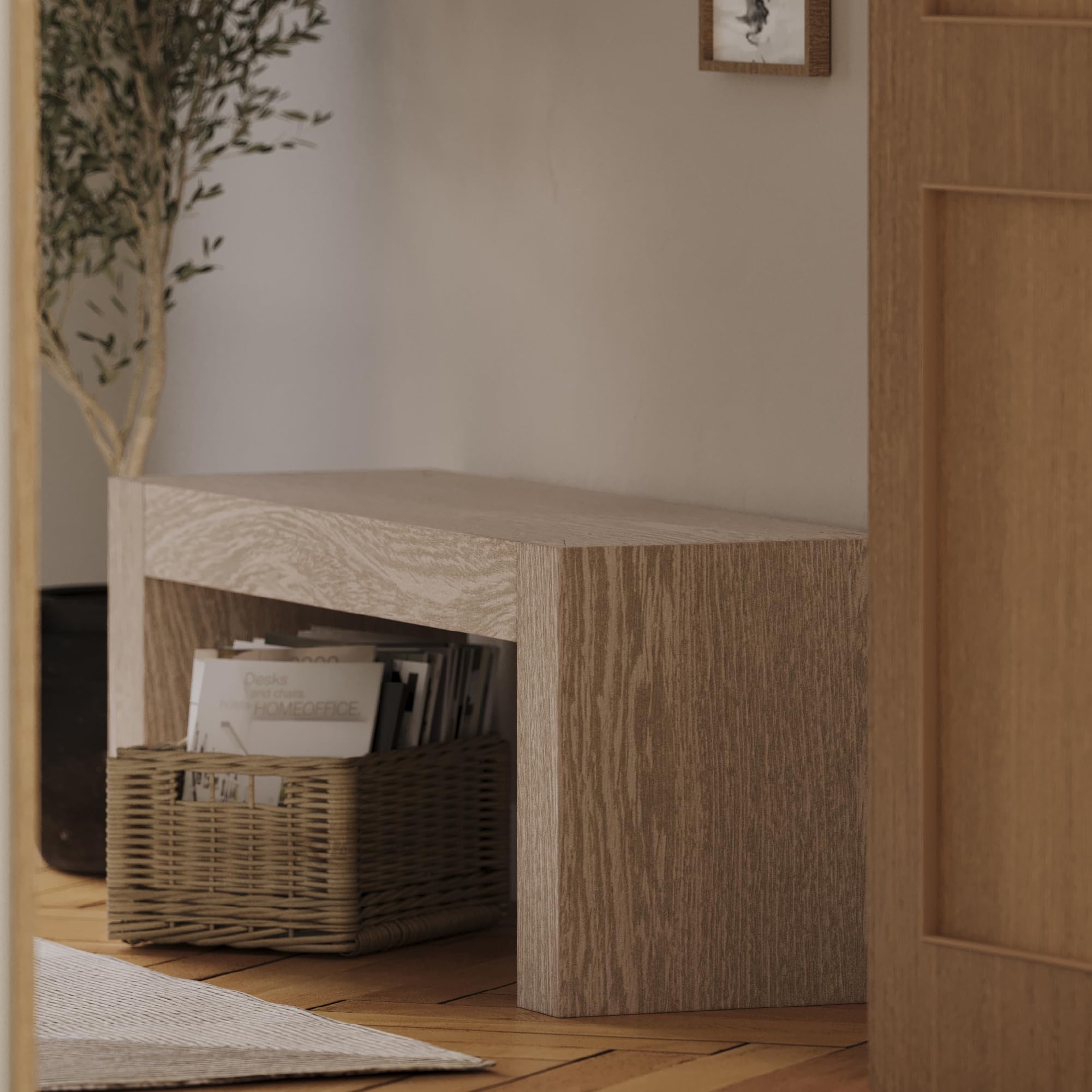 Zeno Bench Grey Solid Wood