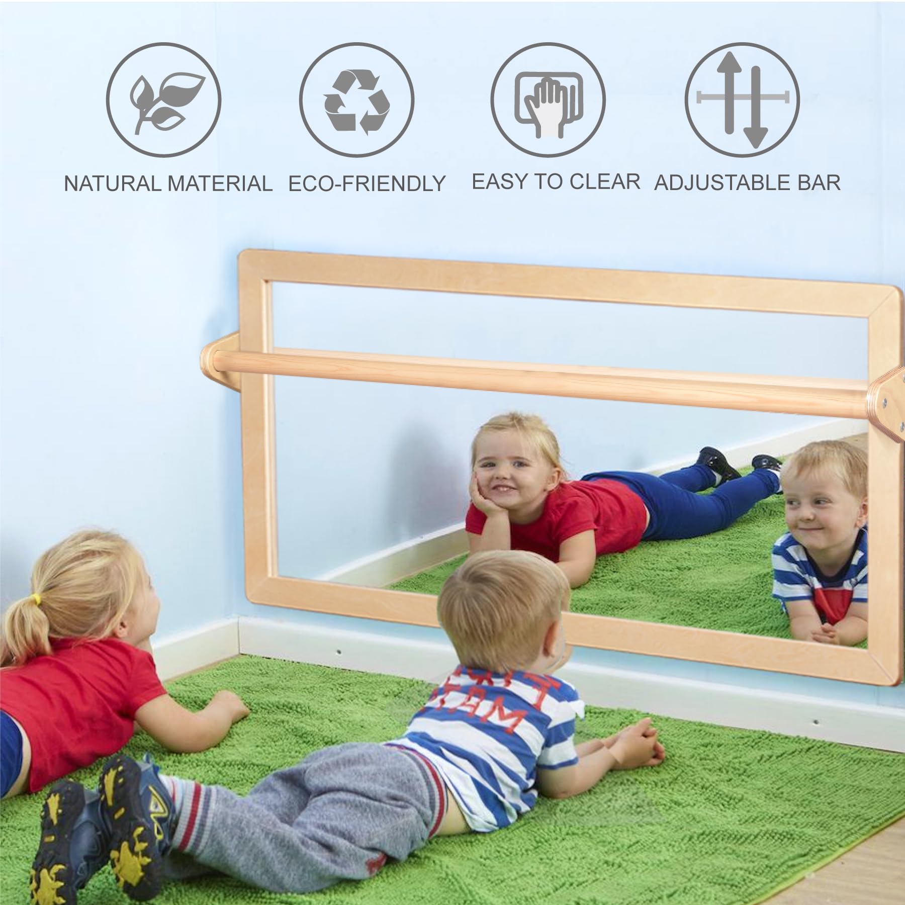 Montessori Mirror with Pull-Up Bar