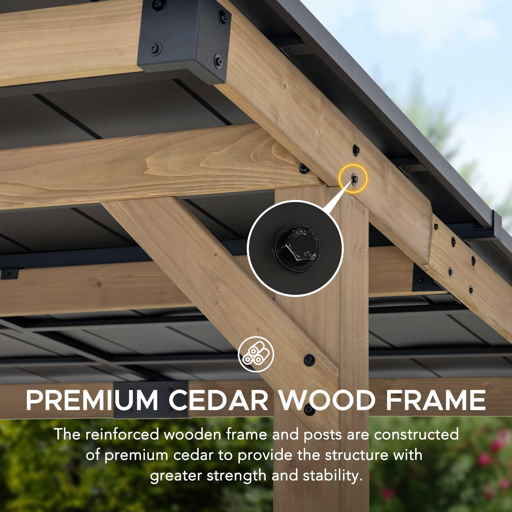 Hardtop Grill Gazebo with Bar Shelves and PowerPort