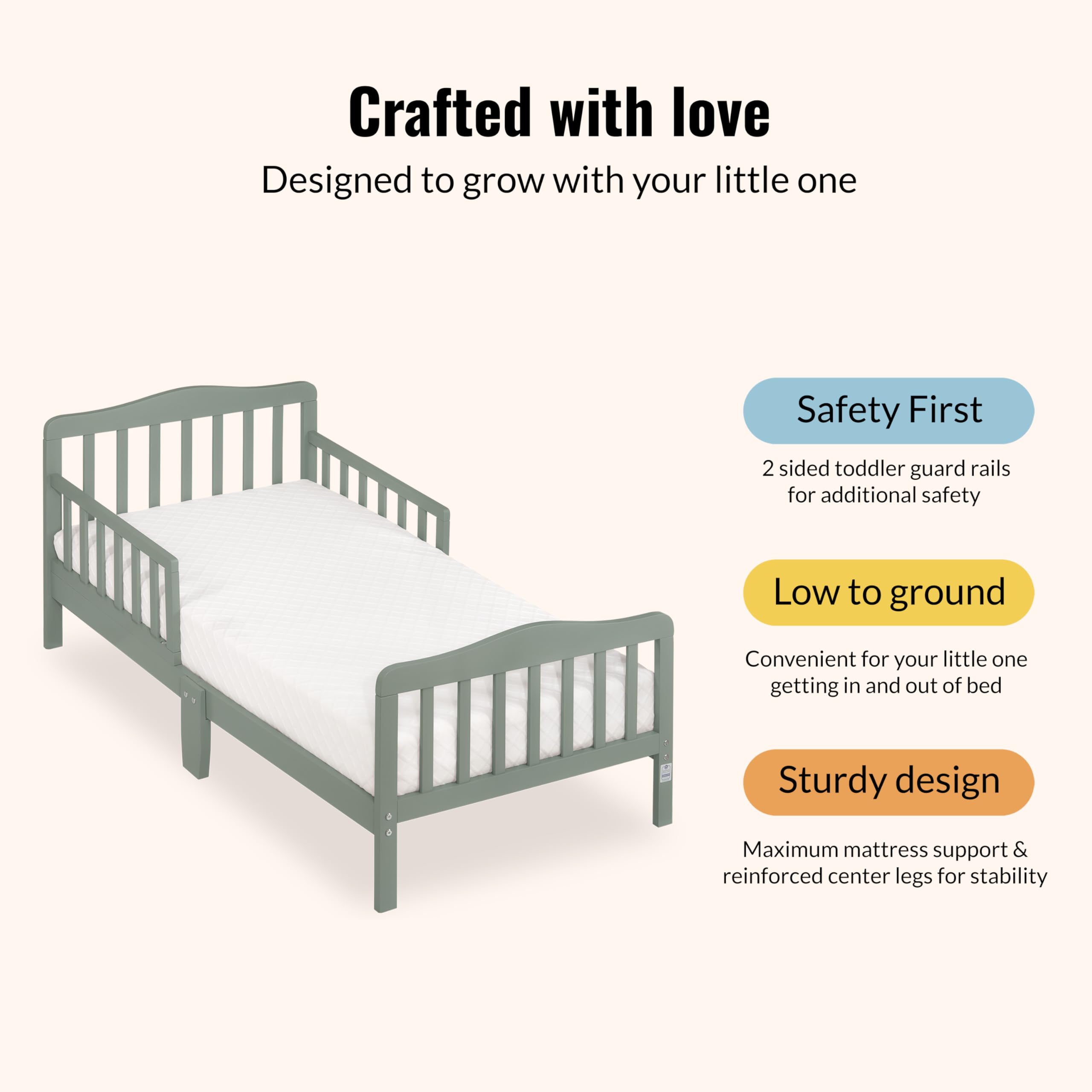 Classic Design Toddler Bed in Meadow Green